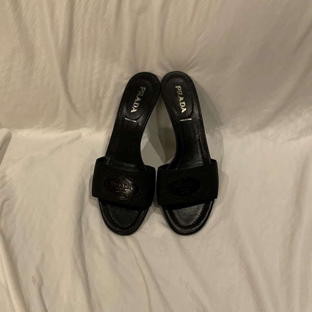 SOLD Prada Nylon & Leather Mules